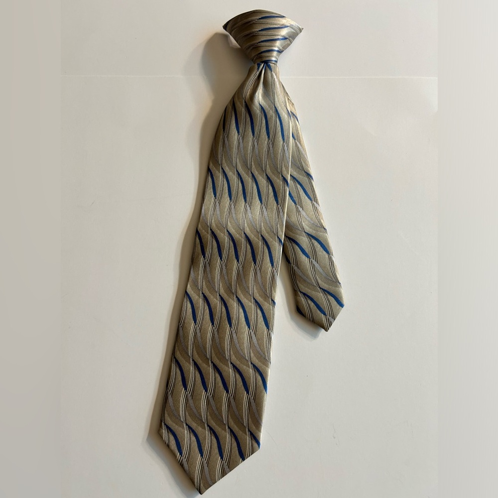 MARK JASON 100% SILK PATTERN BOYS CLIPON TIE DRESSY/FORMAL/CHURCH STYLE